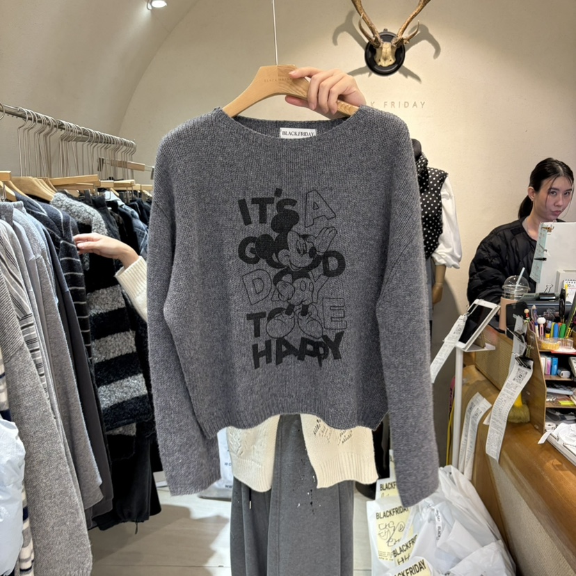 BLACKFRIDAY東大門代購女士新品時尚人氣推薦真品休閑針織衫BLACK FRIDAY針織衫圖色3