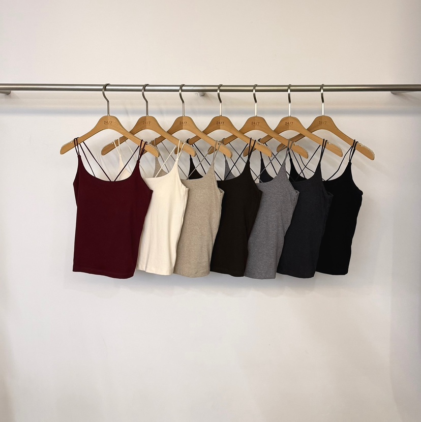 TWENTY FOUR SEVEN24-7韓國代購女裝新品休閑吊帶背心無袖條紋TEWNTY FOUR SEVEN24-7吊帶/背心