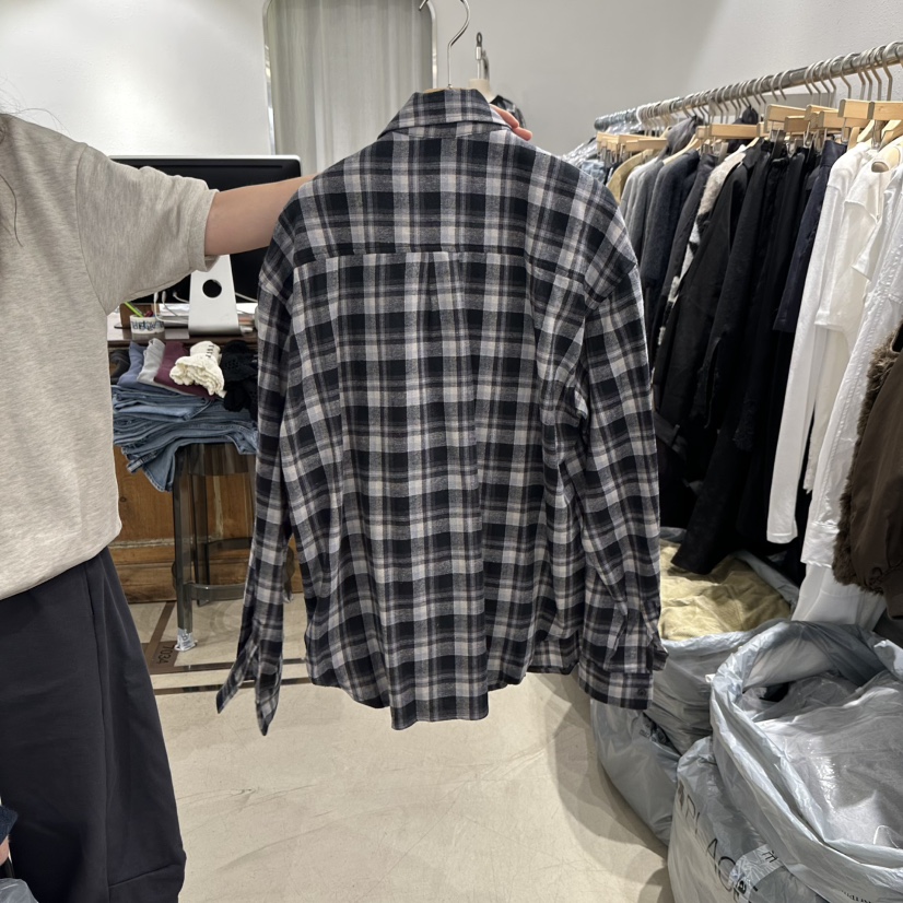 ACKER韓國直郵女裝新品休閑時尚真品人氣推薦襯衫蕾絲衫格子Acker襯衫/蕾絲衫