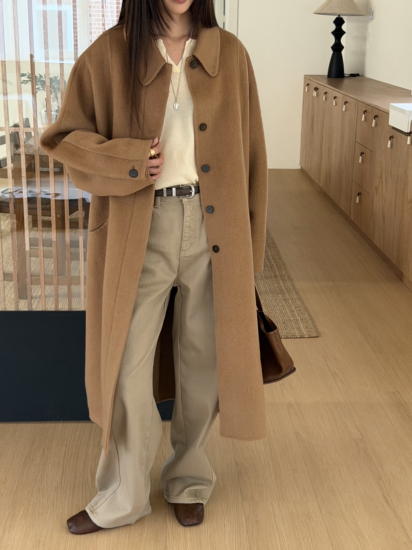 RIVER RAIN東大門直郵女裝新款時尚中長款大衣手工制作經典RIVER RAIN中長款大衣