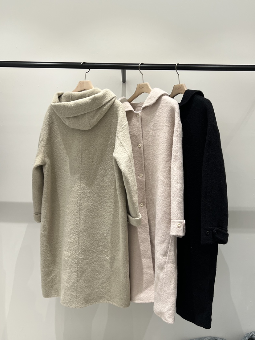 CLAFO東大門代購女裝新品真品人氣推薦中長款大衣手工連帽CLAFO中長款大衣