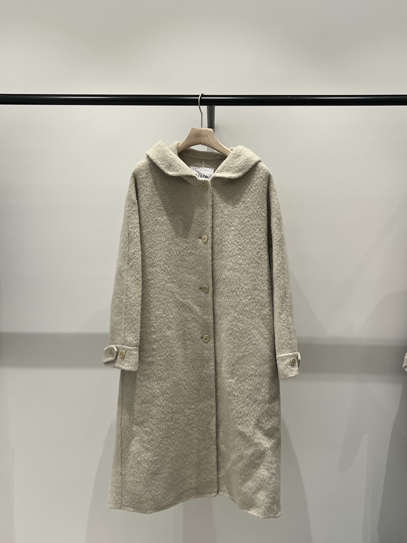 CLAFO東大門代購女裝新品真品人氣推薦中長款大衣手工連帽CLAFO中長款大衣圖色1