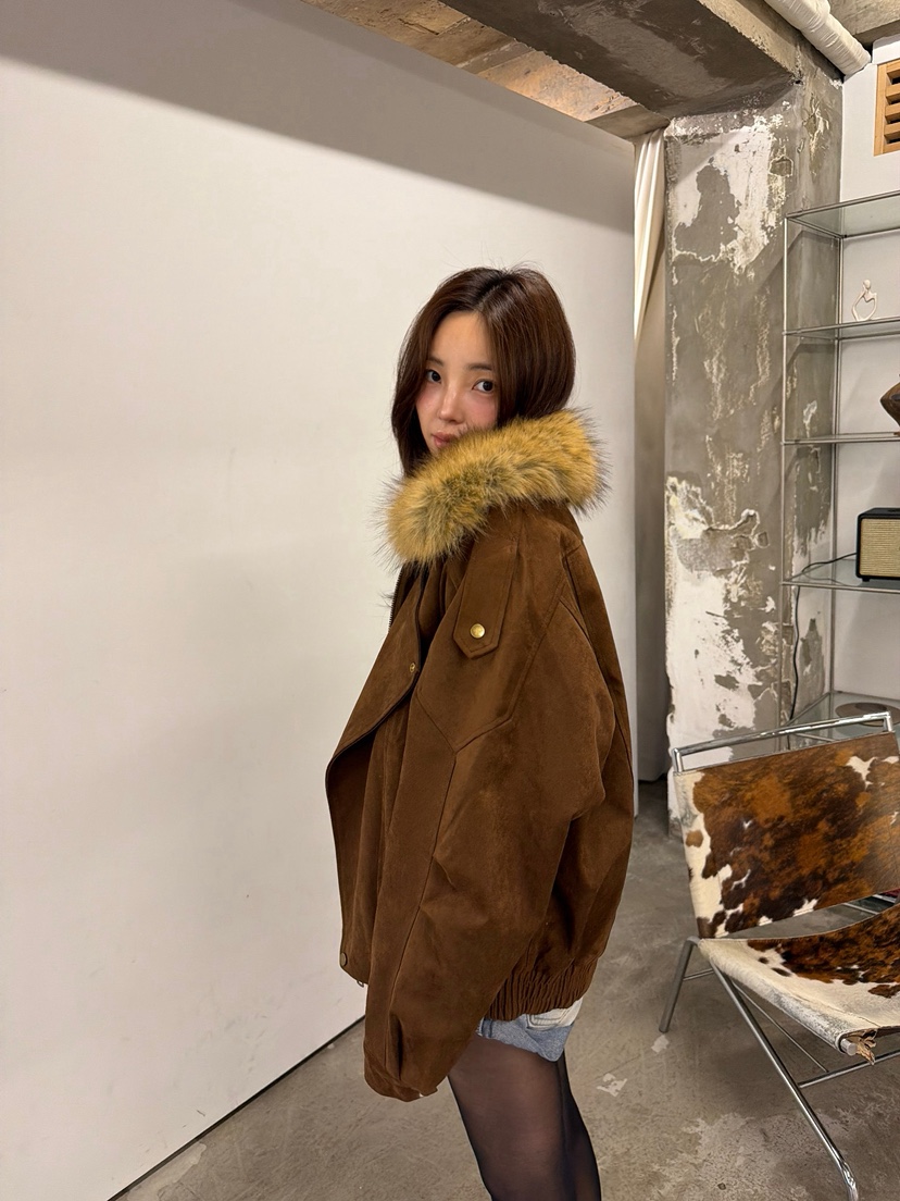SOLAR東大門直郵女裝新品休閑熱賣時尚推薦短款大衣浣熊絨SOLAR短款大衣