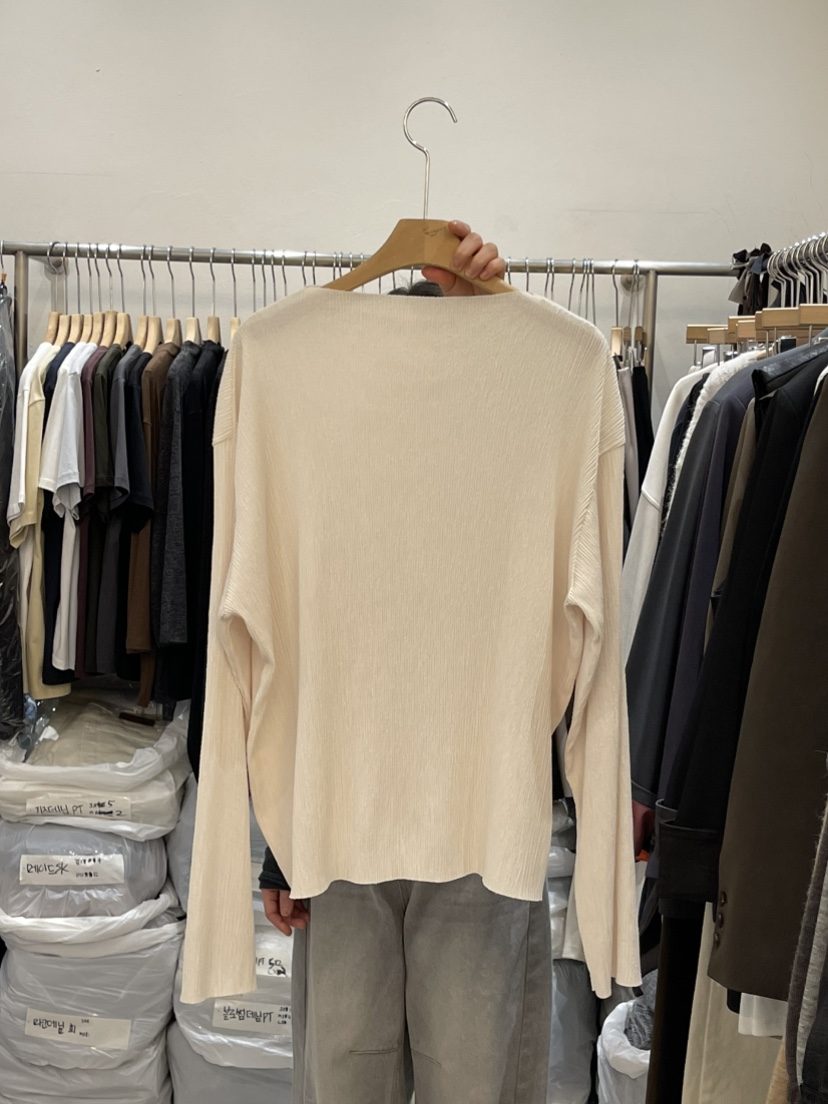 HEIZE韓國直郵女士新款時尚人氣真品休閑推薦長袖T恤褶裥HEIZE長袖T恤
