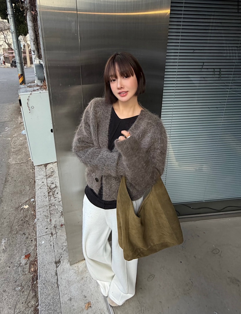 LE-PPL韓國代購女士新品推薦人氣開衫不含內搭馬海毛開襟LE-PPL開衫
