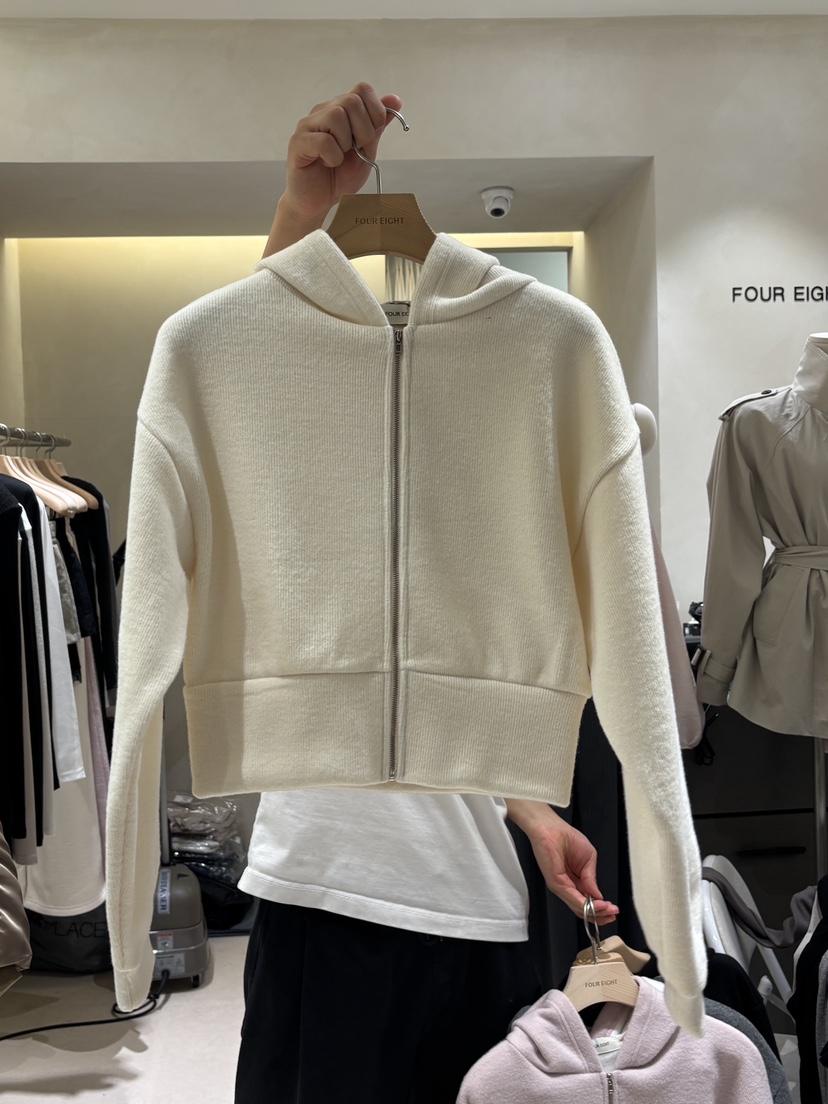 FOUREIGHT東大門代購女士新品人氣真品熱賣衛衣羊駝毛連帽衫FOUR EIGHT衛衣圖色1