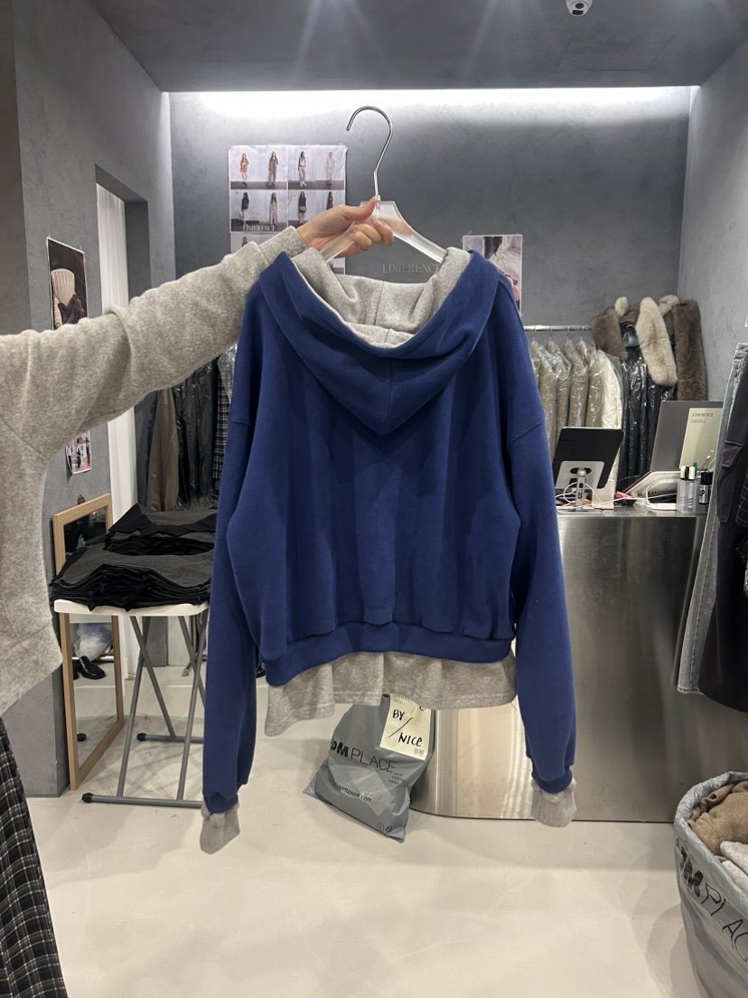 LIMERENCE東大門代購女裝新品人氣休閑熱賣衛衣拉鏈連帽衫LIMERENCE衛衣
