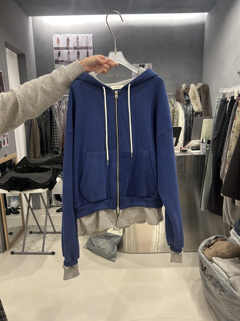 LIMERENCE東大門代購女裝新品人氣休閑熱賣衛衣拉鏈連帽衫LIMERENCE衛衣圖色2