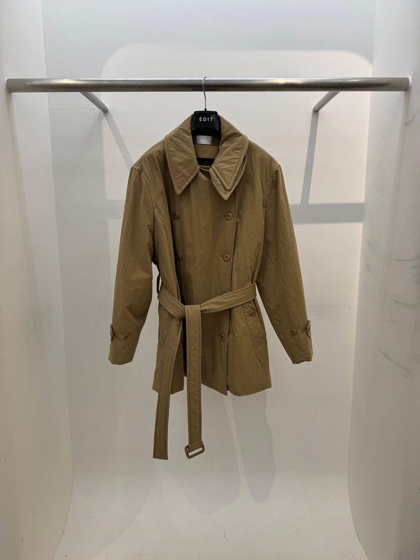 EDIT東大門實拍女裝新品人氣真品休閑職業短款大衣含腰帶EDIT短款大衣