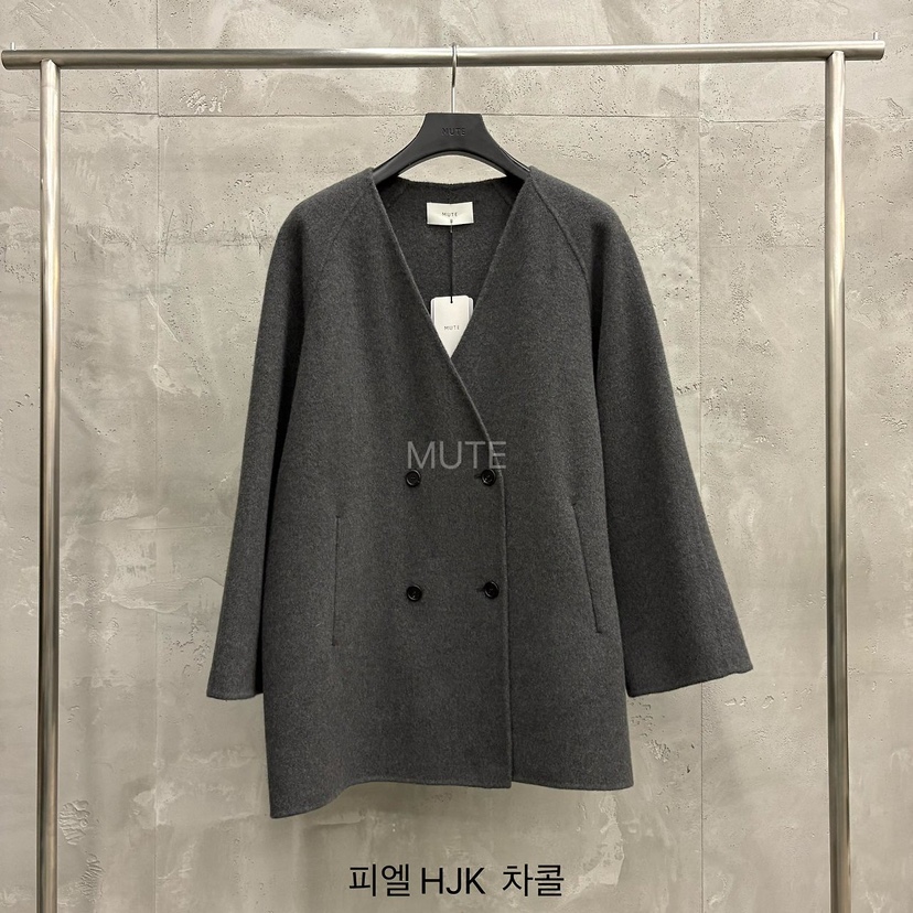 MUTE-P東大門實拍女裝新款真品人氣時尚職業休閑短款大衣MUTE短款大衣圖色2墨色