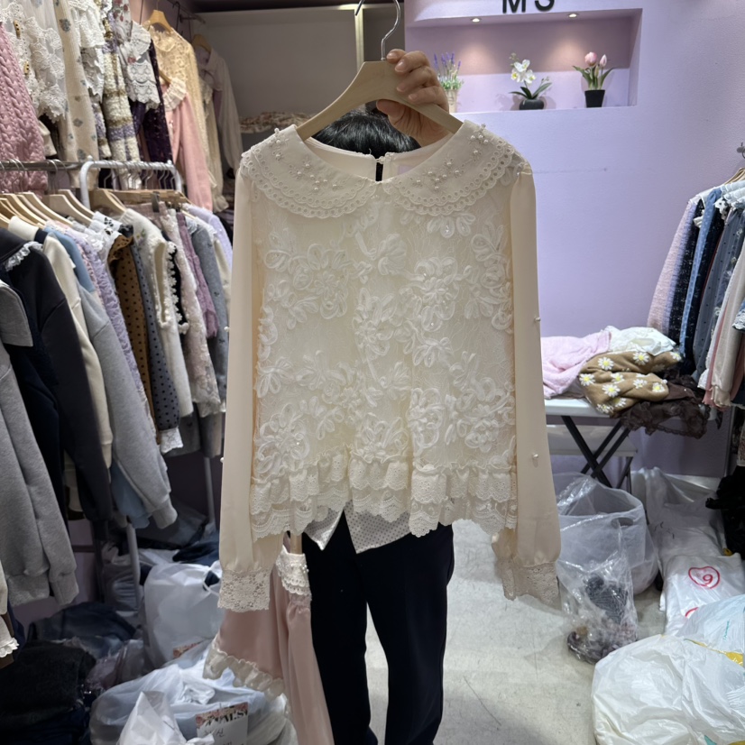 MS韓國直郵女裝新品推薦休閑真品時尚人氣職業襯衫蕾絲衫MS襯衫/蕾絲衫圖色1
