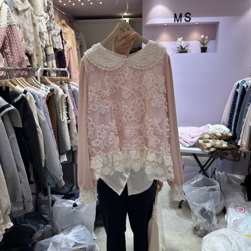 MS韓國直郵女裝新品推薦休閑真品時尚人氣職業襯衫蕾絲衫MS襯衫/蕾絲衫圖色2