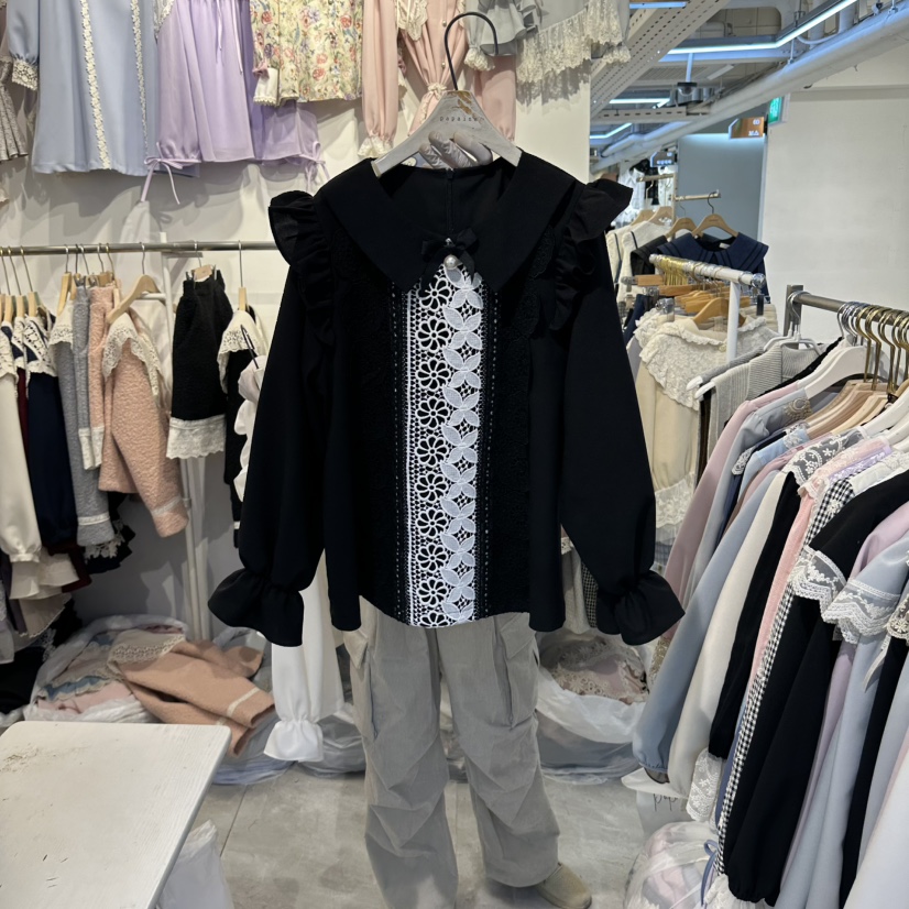 PAPA東大門代購女裝新品真品熱賣時尚休閑職業襯衫蕾絲衫Papaine/HALMADE襯衫/蕾絲衫圖色2