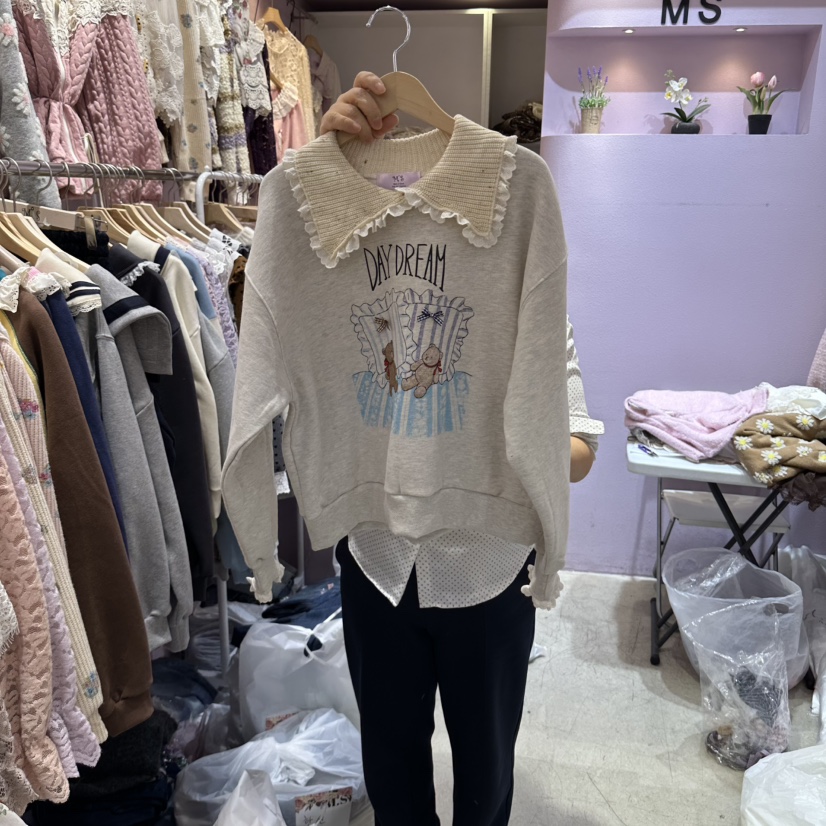 MS韓國代購女裝新品人氣推薦休閑熱賣真品職業時尚衛衣加絨MS衛衣圖色1