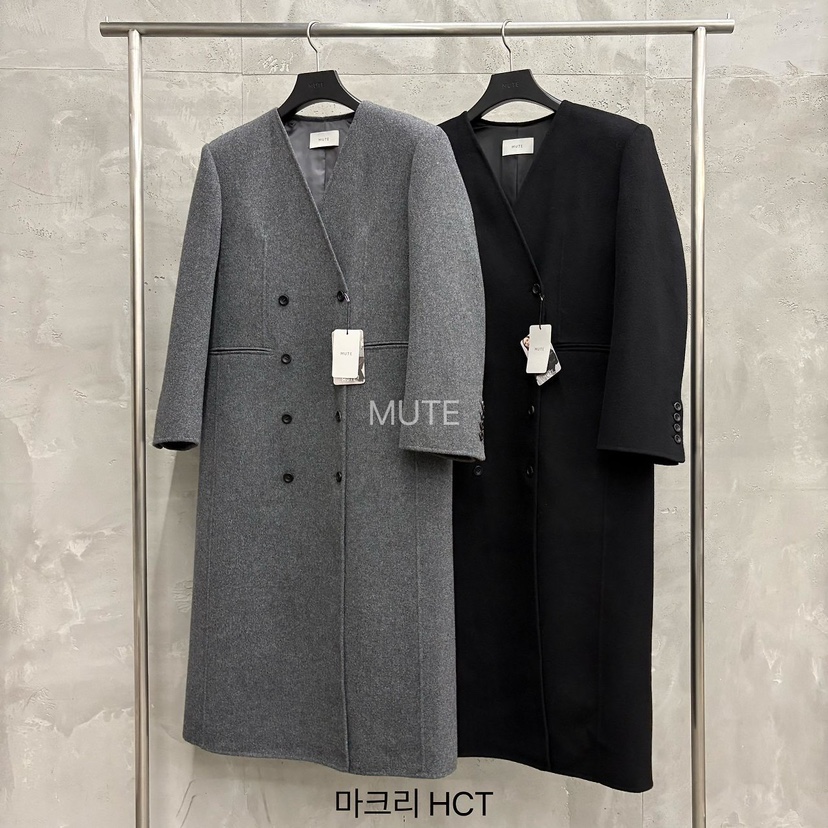 MUTE-P韓國直郵女裝新品推薦真品人氣時尚休閑中長款大衣MUTE中長款大衣
