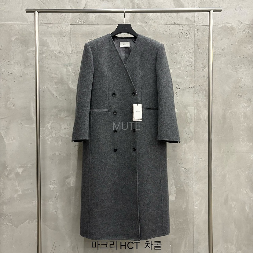 MUTE-P韓國直郵女裝新品推薦真品人氣時尚休閑中長款大衣MUTE中長款大衣圖色1墨色