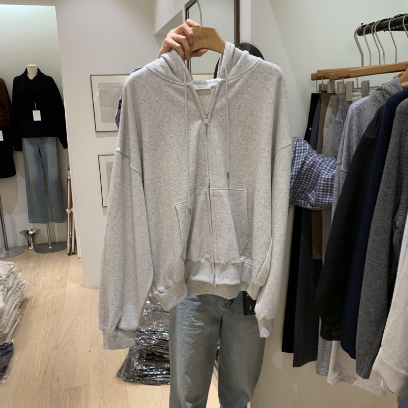 PASTE東大門直郵女士新品休閑時尚人氣衛衣拉鏈連帽衫不加絨PASTE衛衣圖色1淺灰