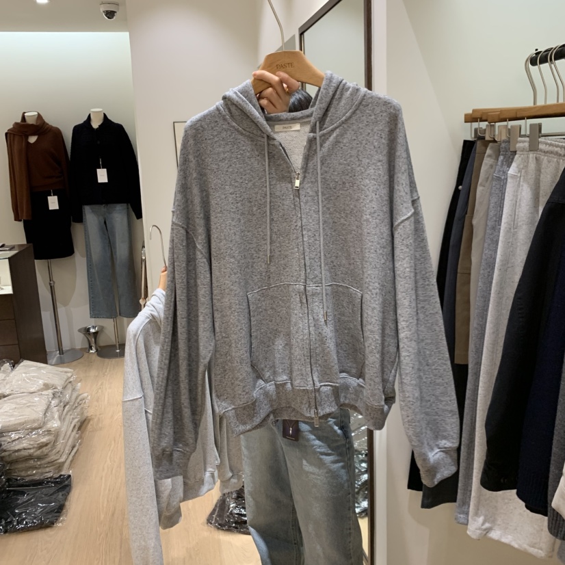 PASTE東大門直郵女士新品休閑時尚人氣衛衣拉鏈連帽衫不加絨PASTE衛衣圖色2灰
