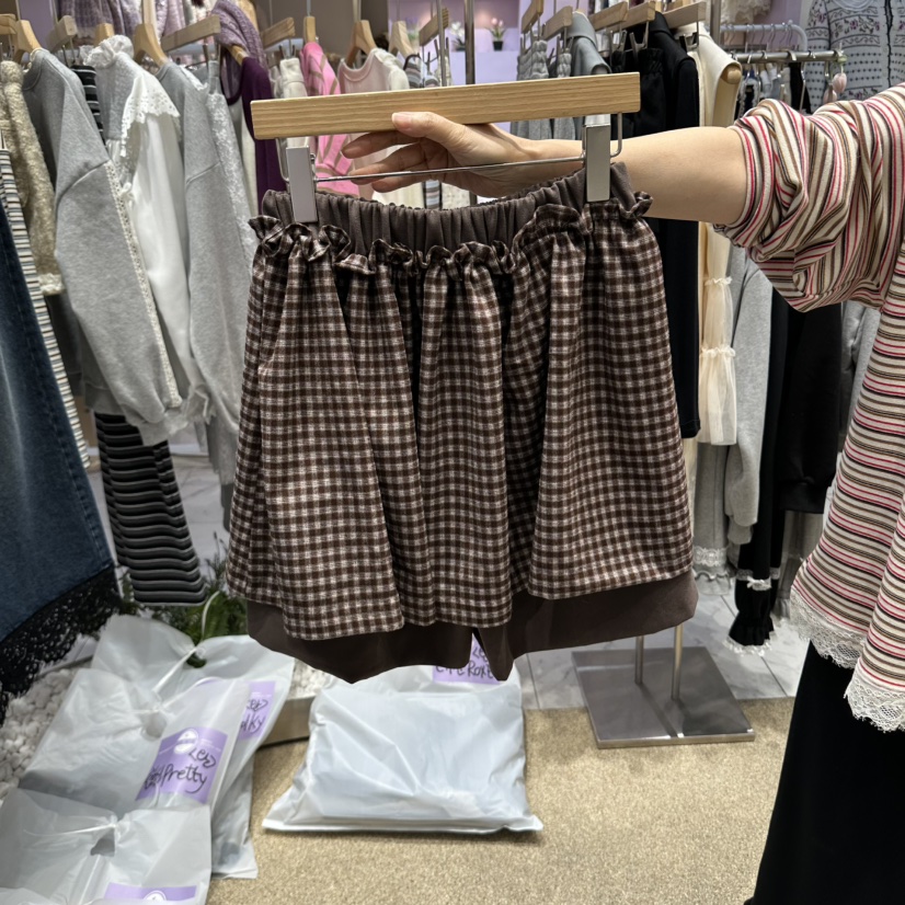 VIRUS東大門直郵女士新款人氣時尚休閑熱賣職業真品裙褲格子VIRUS裙褲