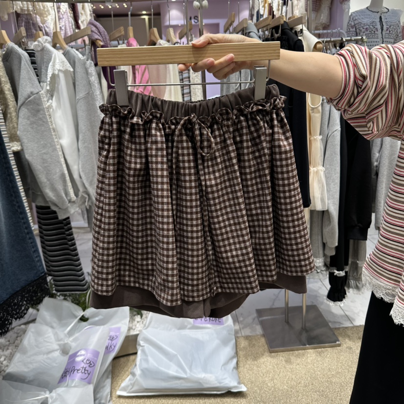 VIRUS東大門直郵女士新款人氣時尚休閑熱賣職業真品裙褲格子VIRUS裙褲圖色2