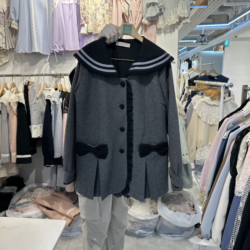 PAPA韓國代購女士新品人氣推薦真品熱賣休閑時尚職業夾克Papaine/HALMADE夾克圖色3深灰色