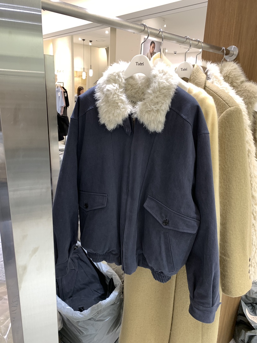 TAERI韓國代購女裝新品職業熱賣時尚人氣推薦真品短款棉服taeri短款棉服圖色2藏藍色