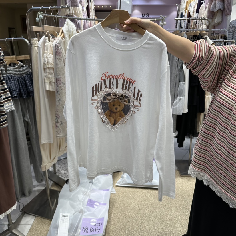 VIRUS韓國直郵女士新品推薦職業人氣真品時尚熱賣長袖T恤VIRUS長袖T恤圖色1