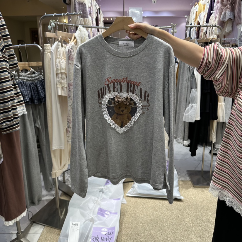 VIRUS韓國直郵女士新品推薦職業人氣真品時尚熱賣長袖T恤VIRUS長袖T恤圖色2