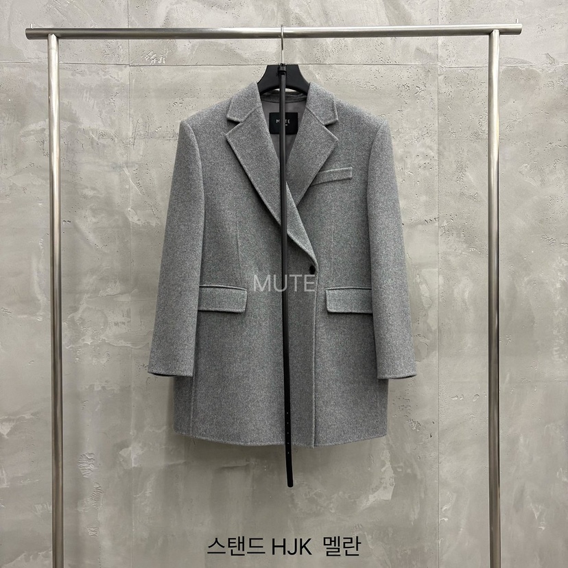 MUTE-P東大門代購女士新品人氣休閑推薦短款大衣不含腰帶MUTE短款大衣圖色1