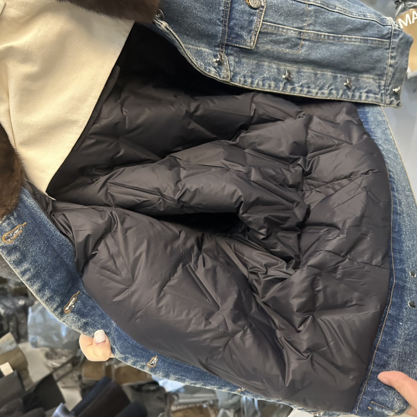DOUBLE STANDARD/LE SMOKING/MAISONSTAFF東大門直郵女士新款熱賣短款羽絨服羽絨服貂皮鵝絨MAISONSTAFF短款羽絨服