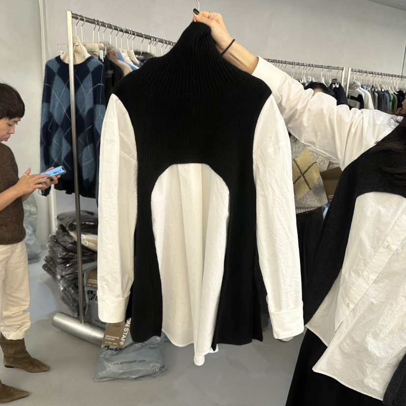DOUBLE STANDARD/LE SMOKING/MAISONSTAFF東大門實拍女士新品熱賣襯衫蕾絲衫假兩件MAISONSTAFF襯衫/蕾絲衫