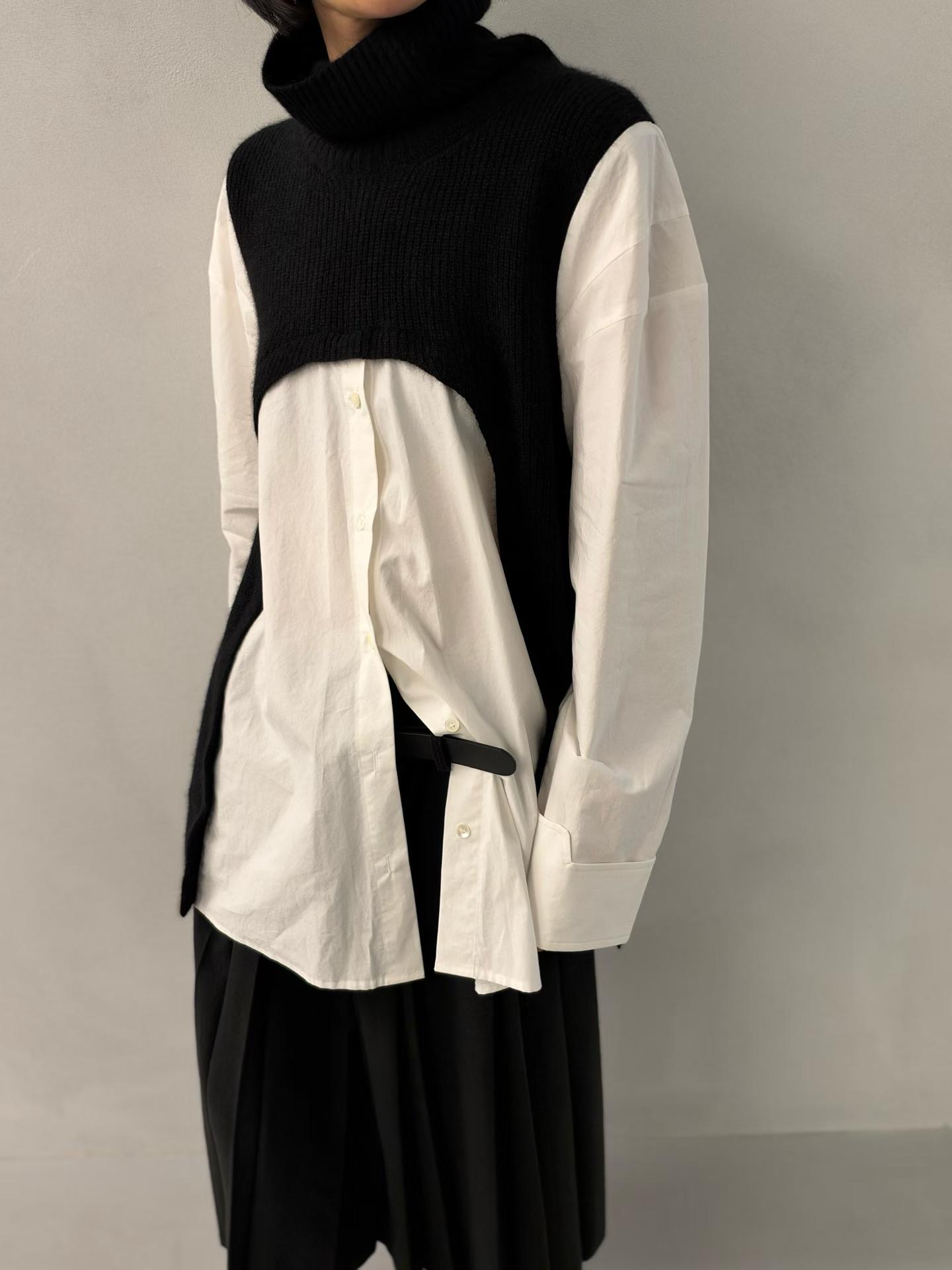 DOUBLE STANDARD/LE SMOKING/MAISONSTAFF東大門實拍女士新品熱賣襯衫蕾絲衫假兩件MAISONSTAFF襯衫/蕾絲衫圖色2黑色