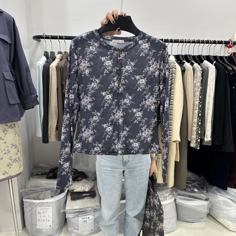 MUSHROOM EFFECT韓國代購女裝新款休閑時尚推薦真品長袖T恤MUSHROOM EFFECT長袖T恤圖色1紫色