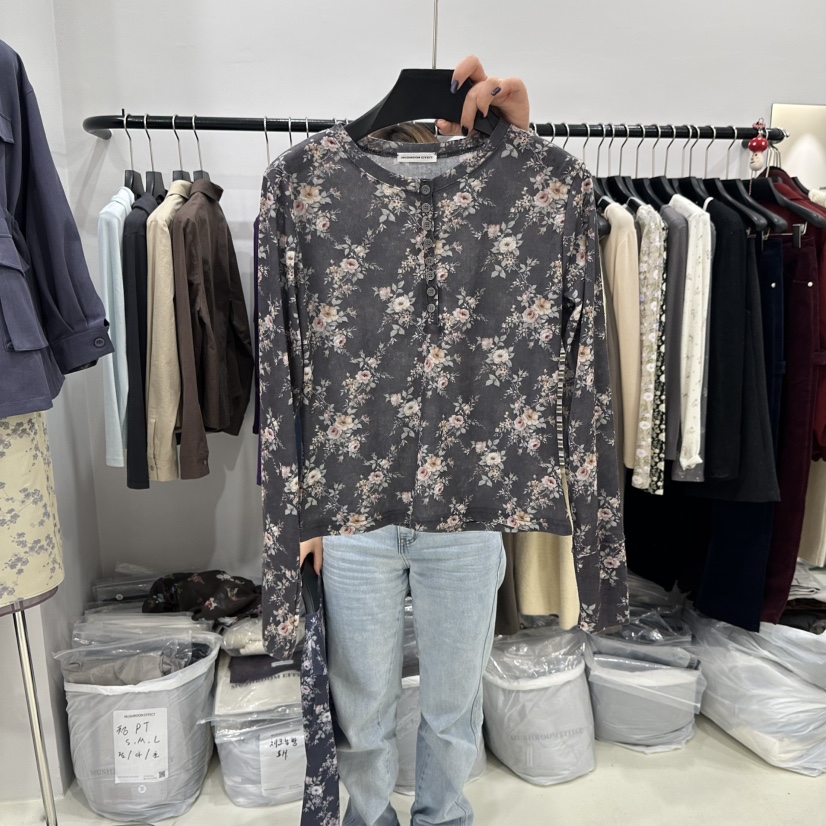 MUSHROOM EFFECT韓國代購女裝新款休閑時尚推薦真品長袖T恤MUSHROOM EFFECT長袖T恤圖色2黃色
