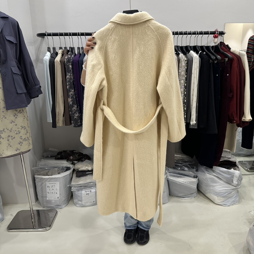 MUSHROOM EFFECT東大門直郵女士新品職業中長款大衣含腰帶MUSHROOM EFFECT中長款大衣