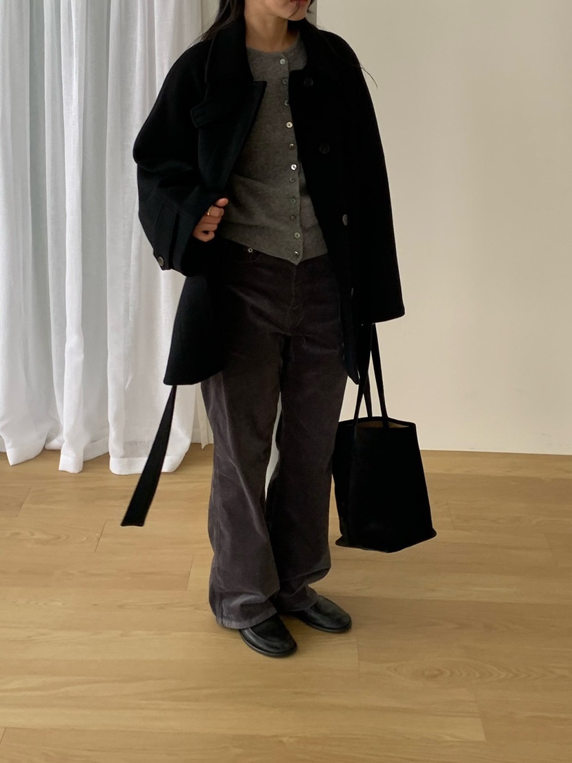 REGULARLY/PLACOR韓國直郵女裝新款休閑短款大衣含腰帶羊絨混紡REGULARLY/PLACOR短款大衣