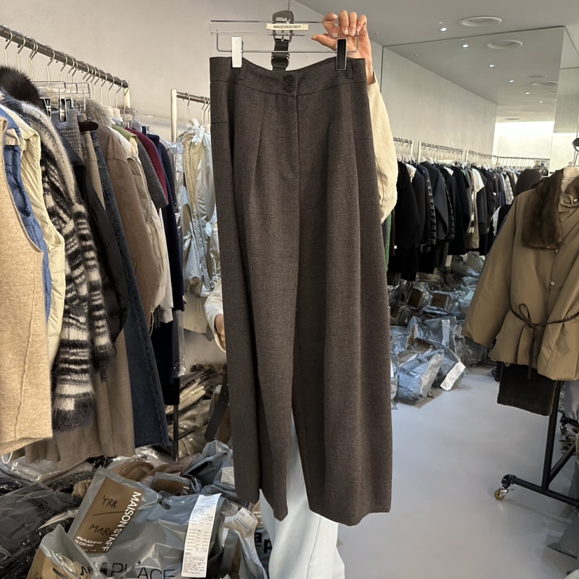 DOUBLE STANDARD/LE SMOKING/MAISONSTAFF東大門實拍女裝新品熱賣休閑褲不含腰帶MAISONSTAFF休閑褲圖色2