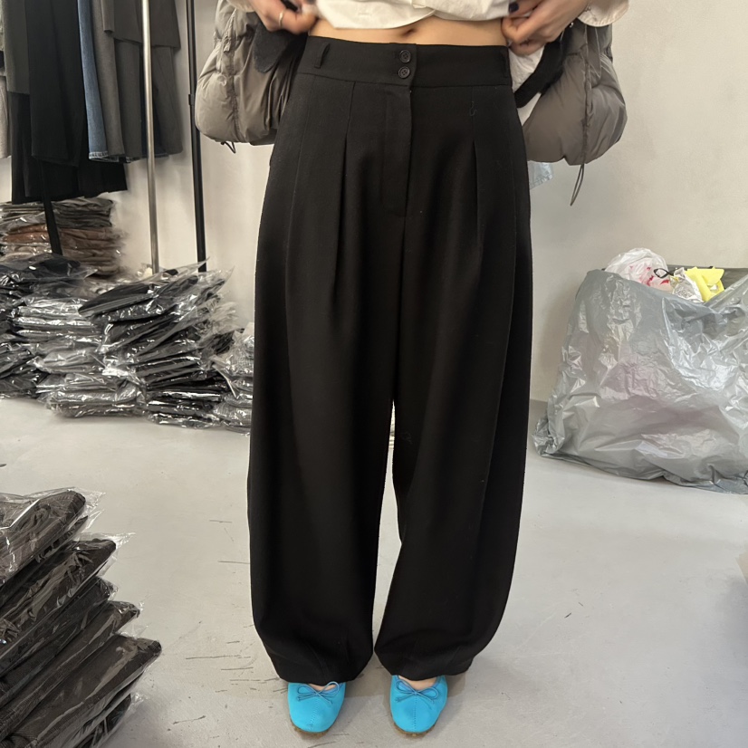 DOUBLE STANDARD/LE SMOKING/MAISONSTAFF東大門實拍女裝新品熱賣休閑褲不含腰帶MAISONSTAFF休閑褲圖色3