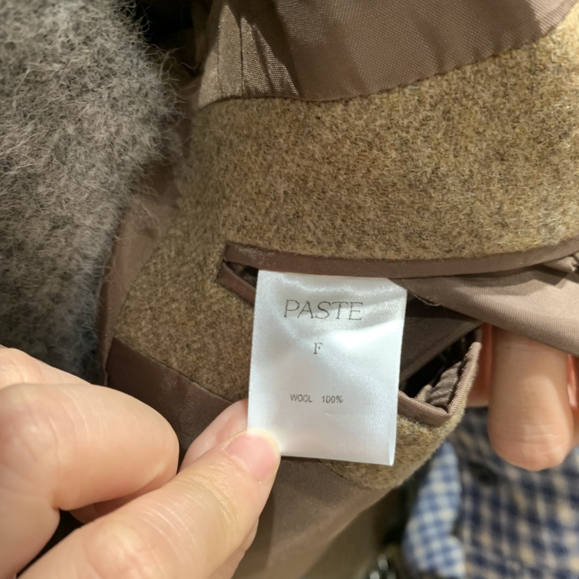 PASTE韓國代購女裝新款熱賣推薦時尚真品休閑短款大衣人字紋PASTE短款大衣