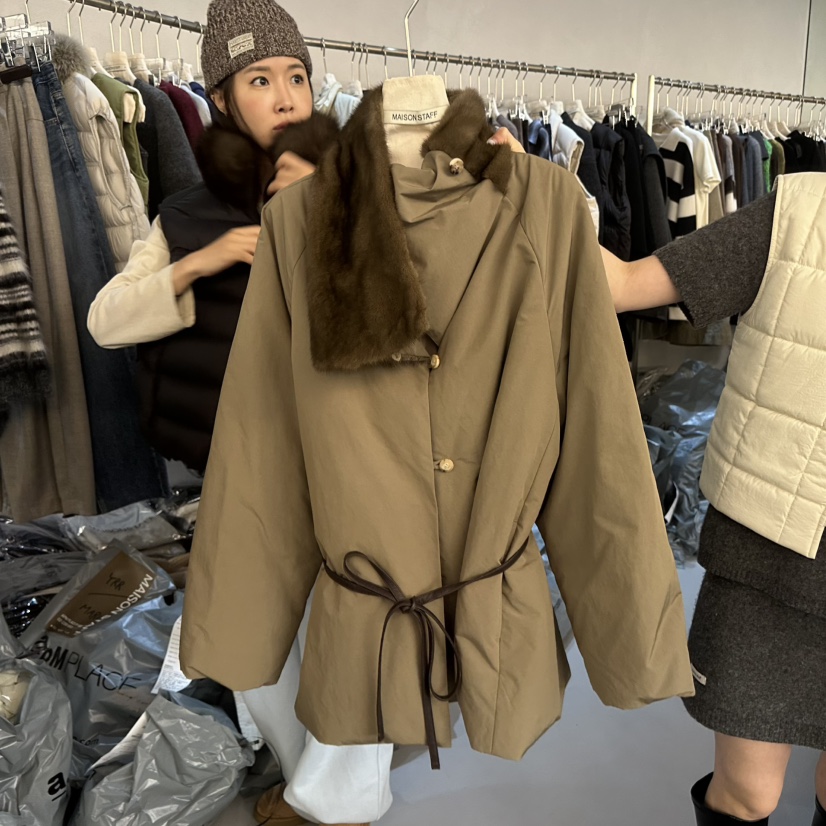 DOUBLE STANDARD/LE SMOKING/MAISONSTAFF韓國代購女裝新品休閑短款羽絨服MAISONSTAFF短款羽絨服圖色1