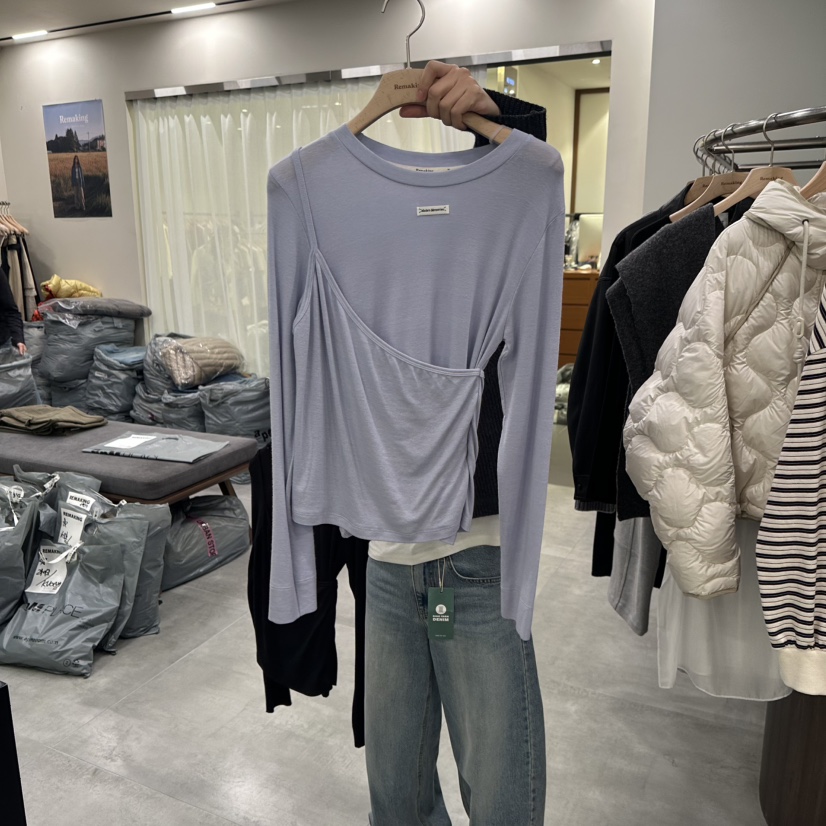 URBANSTORY/REMAKING東大門代購女士新品休閑熱賣長袖T恤Remaking/URBANSTORY長袖T恤圖色3