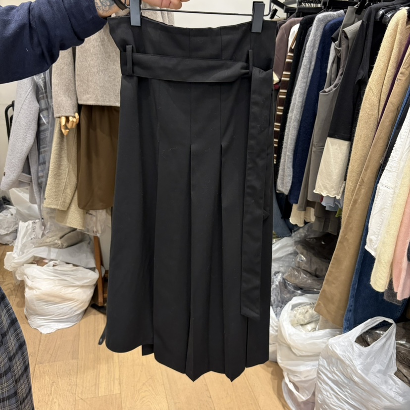 BIEN GARDER韓國直郵女士新品時尚半身裙中短裙不對稱含腰帶褶裥BIEN GARDER半身裙/中短裙圖色2