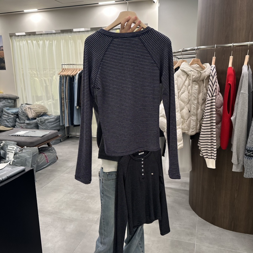 URBANSTORY/REMAKING東大門代購女裝新品推薦長袖T恤條紋Remaking/URBANSTORY長袖T恤