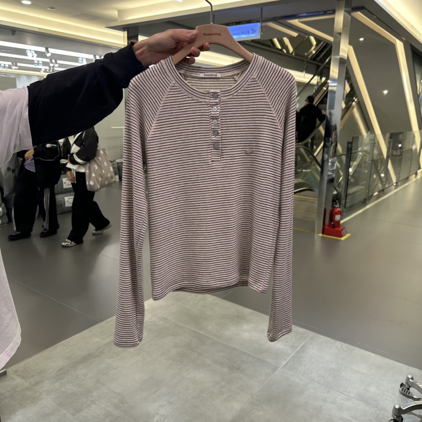 URBANSTORY/REMAKING東大門代購女裝新品推薦長袖T恤條紋Remaking/URBANSTORY長袖T恤圖色1