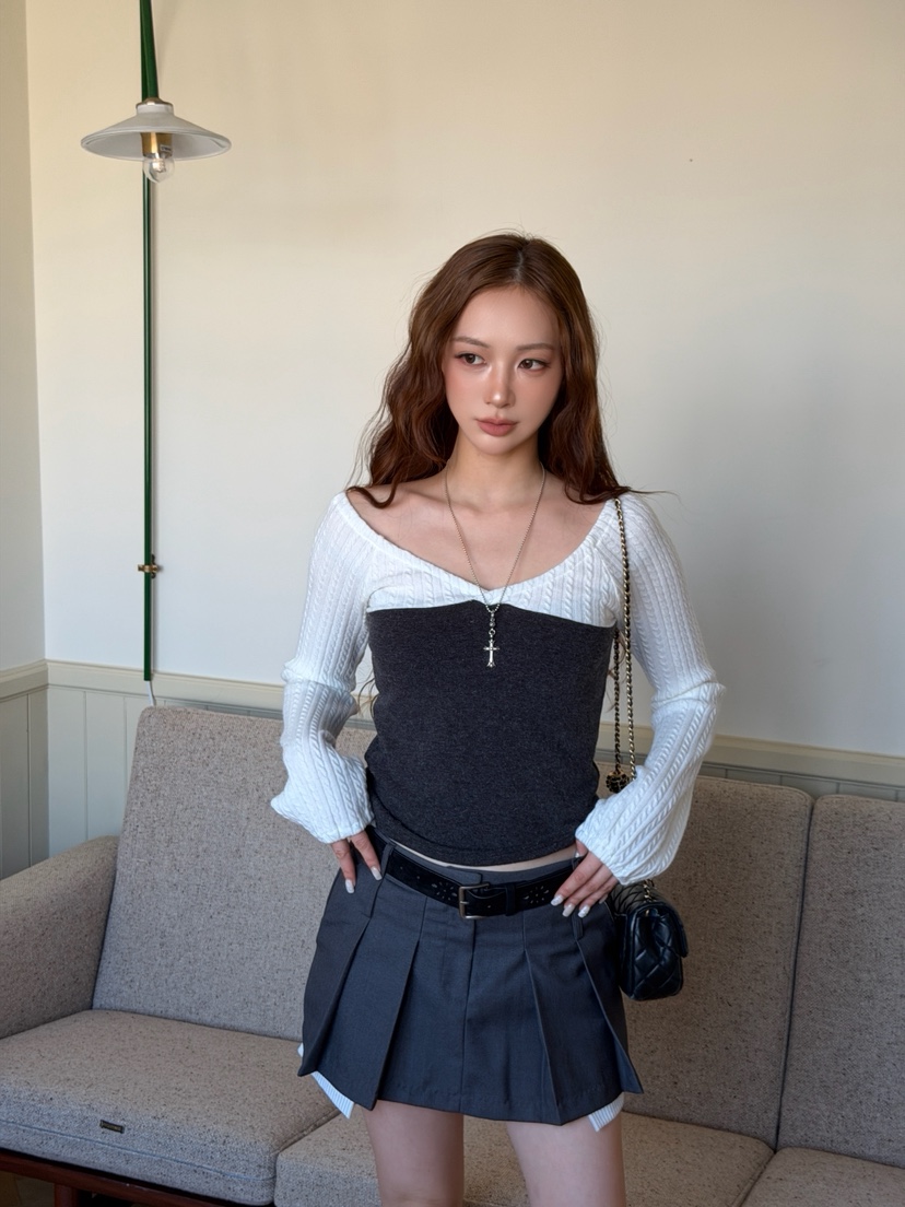 MARKE-P韓國直郵女士新品人氣休閑推薦針織衫安哥拉混紡MARKE-P針織衫