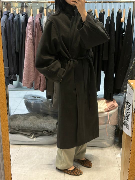 베슬韓國代購女裝新品休閑熱賣真品人氣推薦時尚中長款大衣VESL中長款大衣