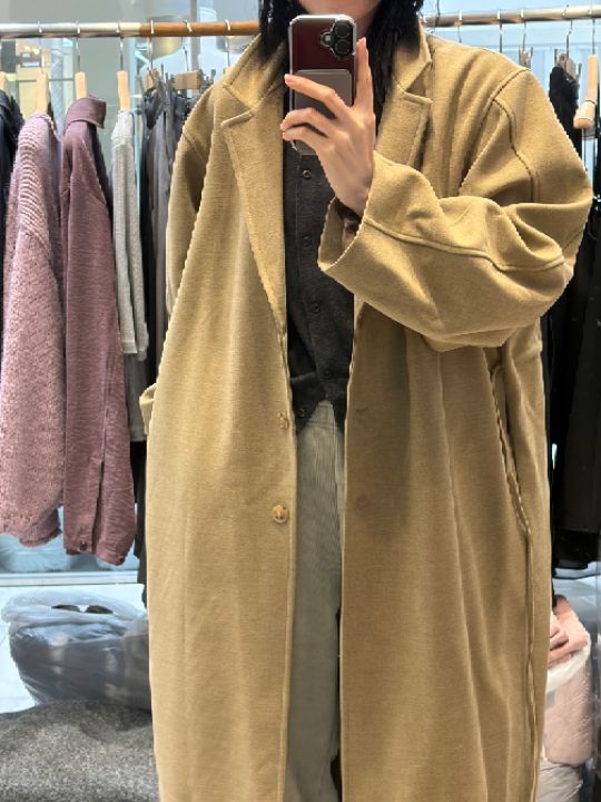 베슬韓國代購女裝新品休閑熱賣真品人氣推薦時尚中長款大衣VESL中長款大衣