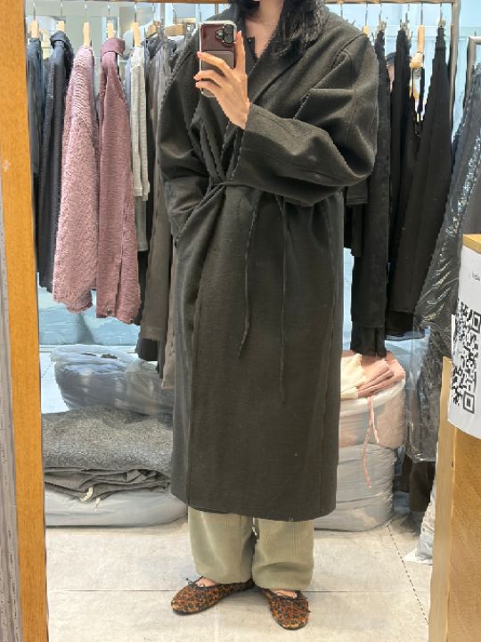 베슬韓國代購女裝新品休閑熱賣真品人氣推薦時尚中長款大衣VESL中長款大衣