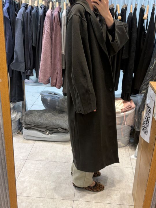 베슬韓國代購女裝新品休閑熱賣真品人氣推薦時尚中長款大衣VESL中長款大衣