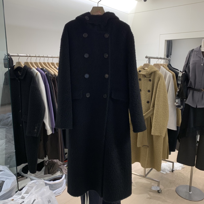 A POINT東大門實拍女士新品人氣真品時尚中長款大衣含腰帶A POINT中長款大衣圖色2